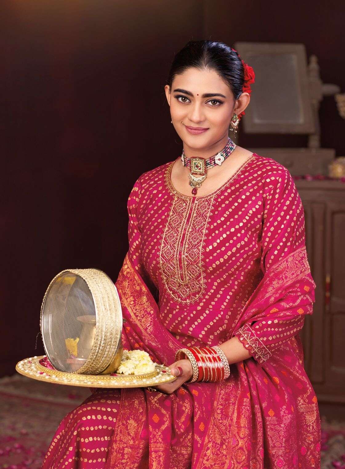 SAIYAAN VOL-1 BY RADHIKA LIFESTYLE IN BERLIN SILK KURTI PANT WITH DUPATTA WORK 