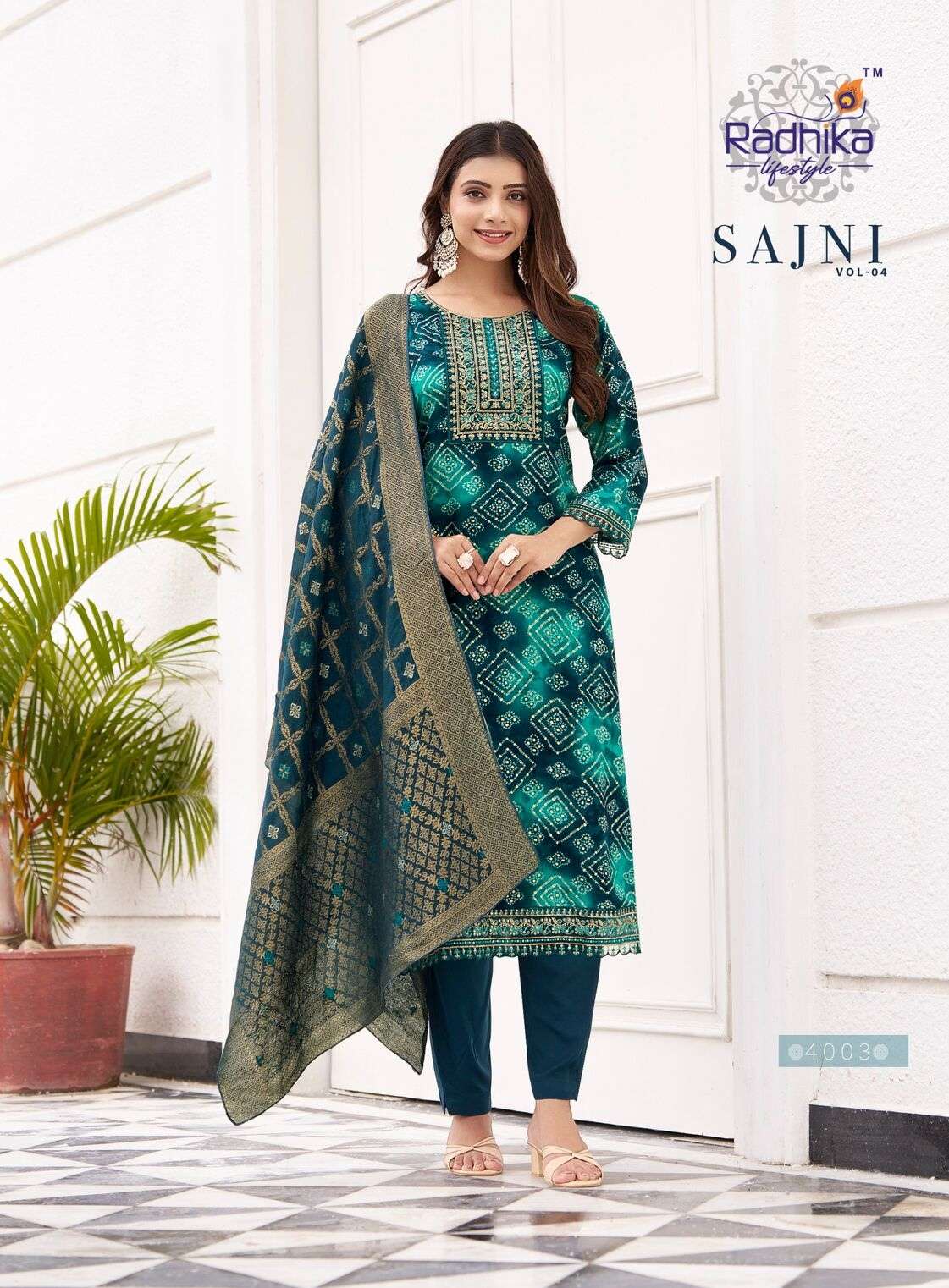 SAJNI VOL-4 BY RADHIKA LIFE STYLE IN RAYON PRINT KURTI PANT WITH DUPATTA 