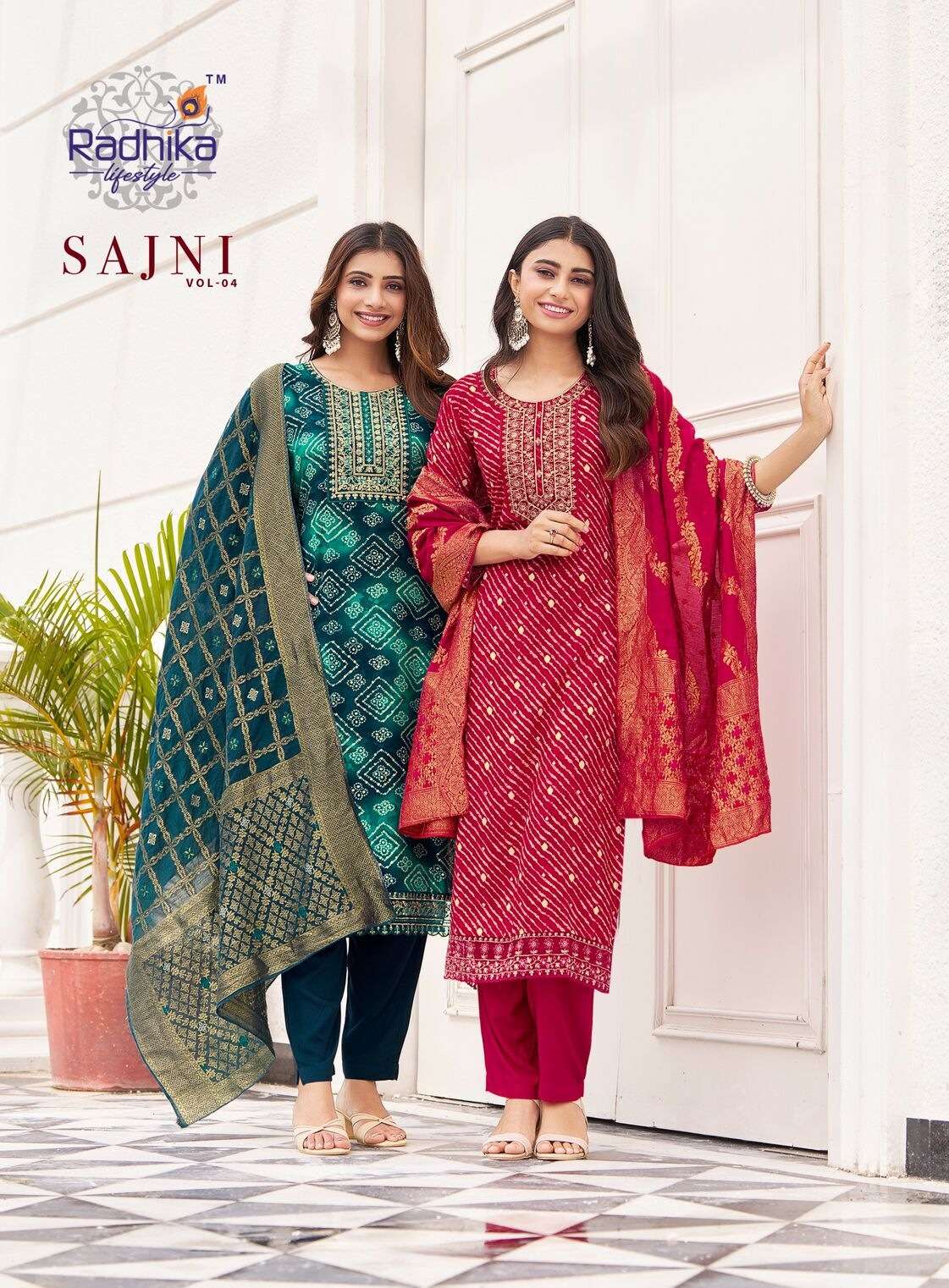 SAJNI VOL-4 BY RADHIKA LIFE STYLE IN RAYON PRINT KURTI PANT WITH DUPATTA 