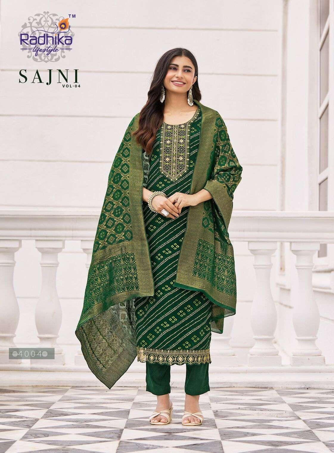 SAJNI VOL-4 BY RADHIKA LIFE STYLE IN RAYON PRINT KURTI PANT WITH DUPATTA 
