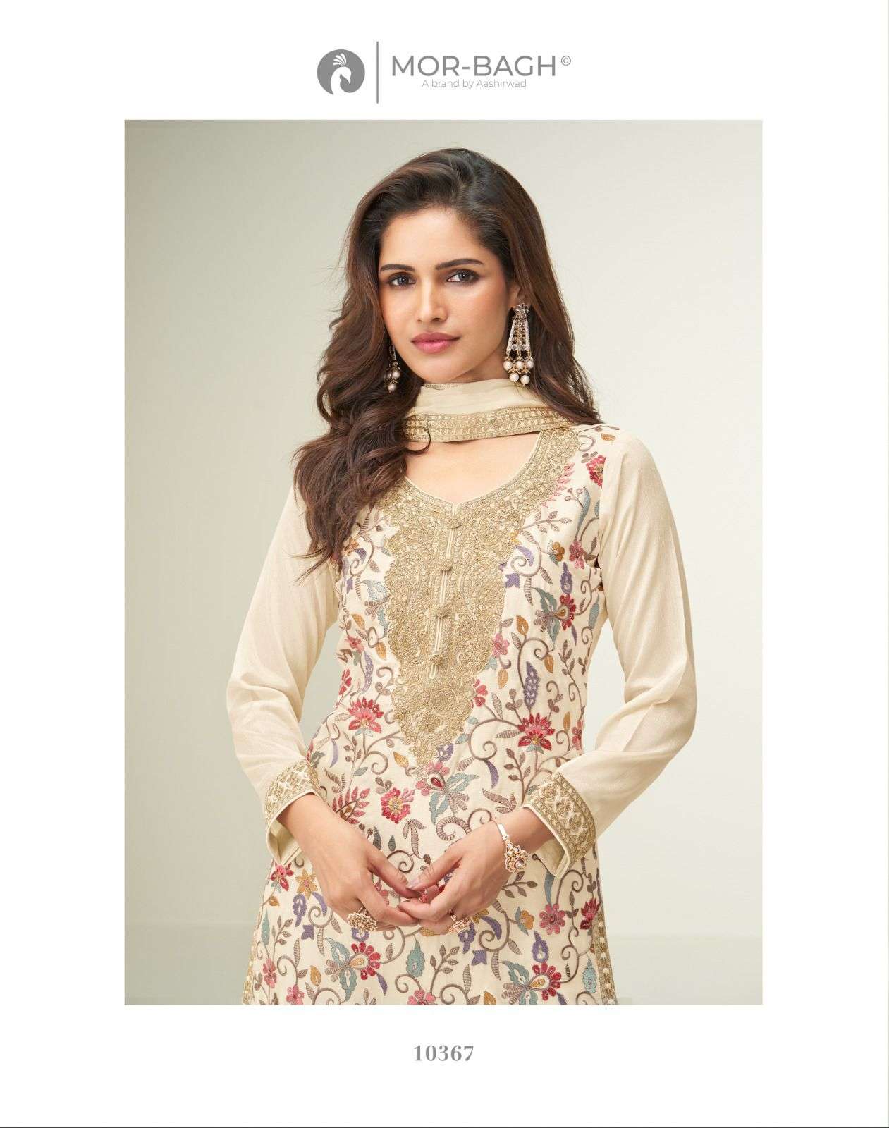 SAKSHI BY AASHIRWAD CREATION IN PREMIUM CHINON SILK WITH HEAVY EMBROIDERY WORK 