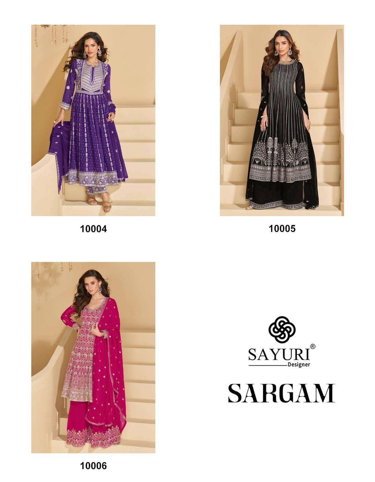 SARGAM BY SAYURI DESIGNER IN REAL PREMIUM GEROGETTE HEAVY LOOK EMBROIDERED WORK 