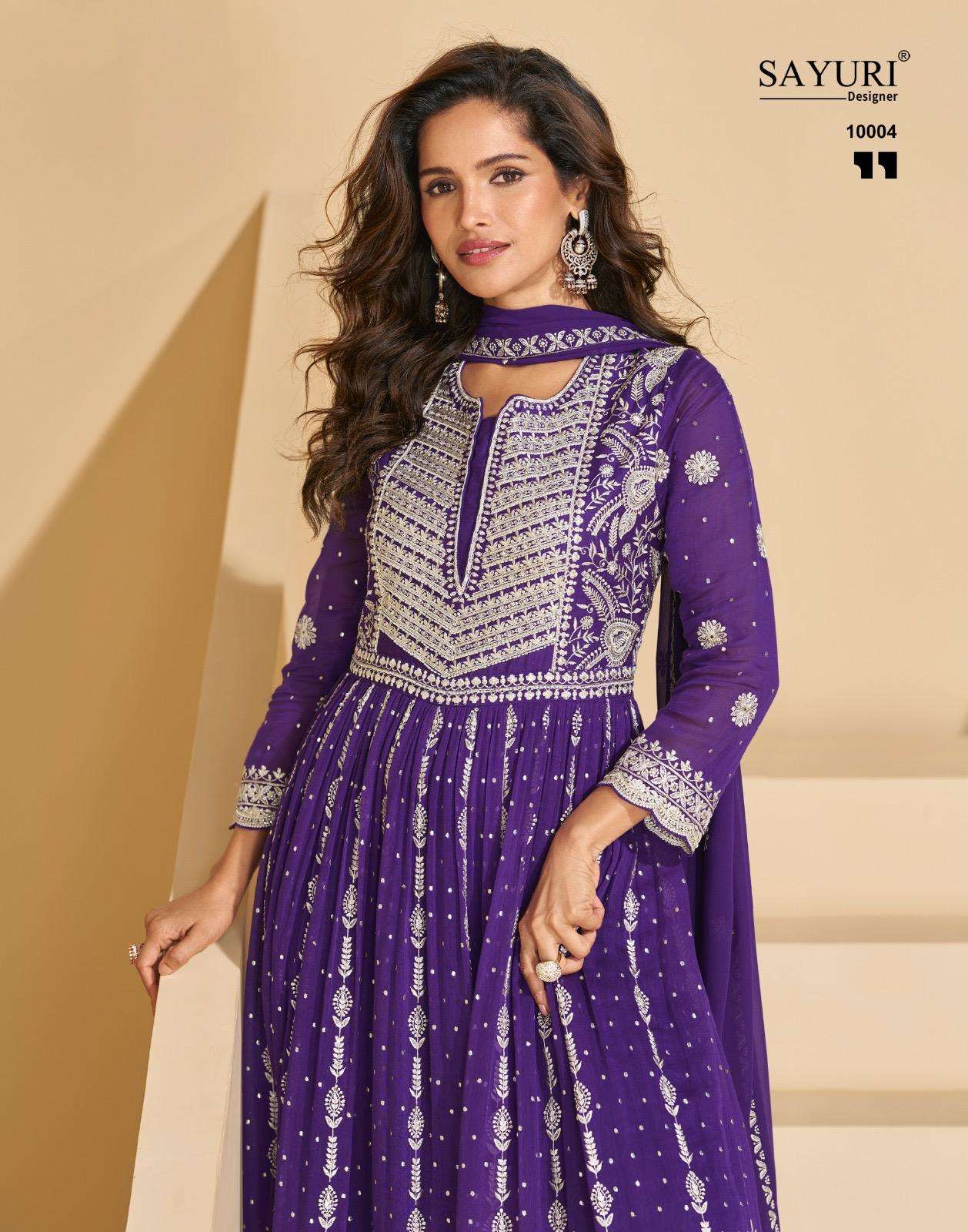 SARGAM BY SAYURI DESIGNER IN REAL PREMIUM GEROGETTE HEAVY LOOK EMBROIDERED WORK 