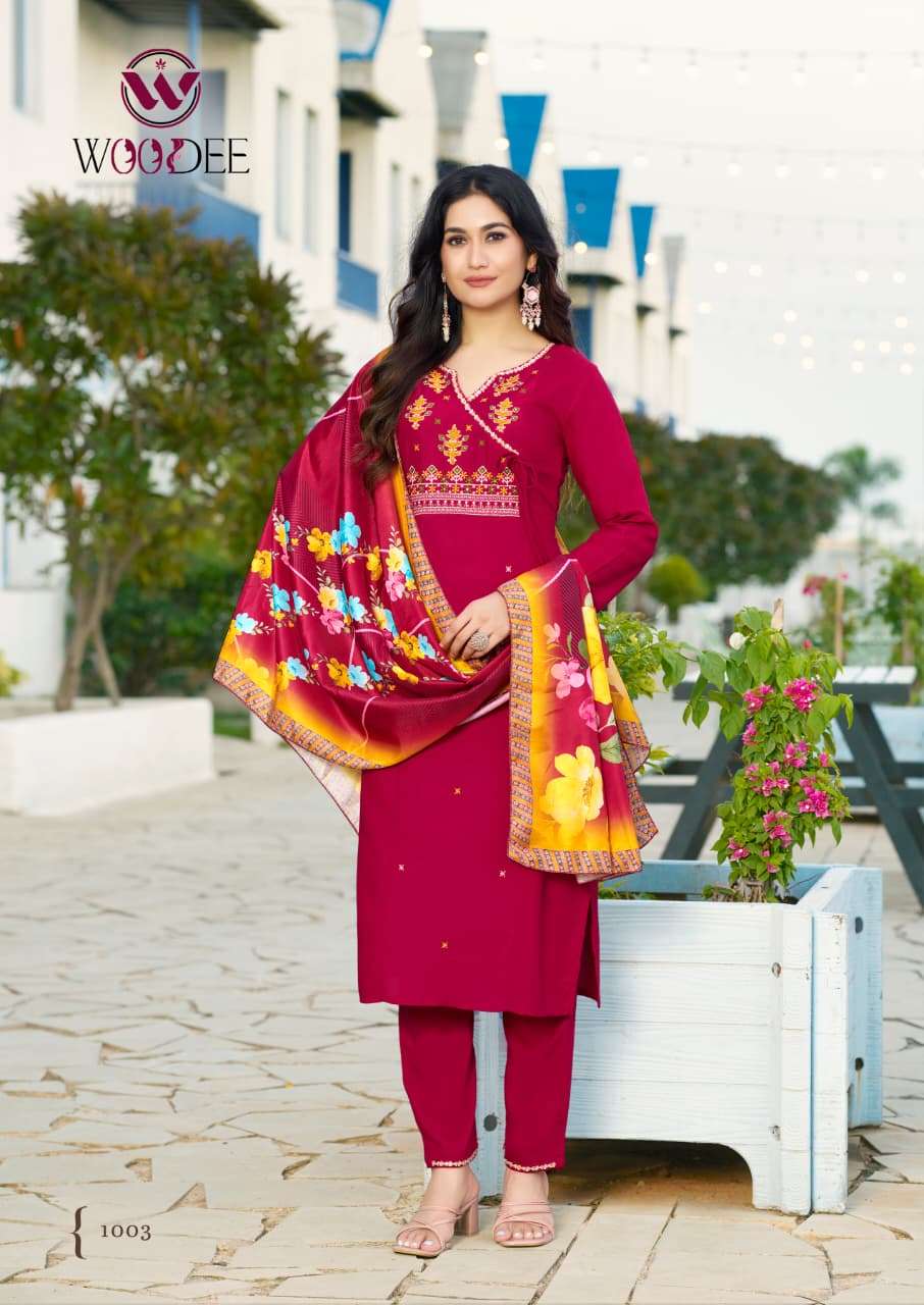 SARGAM BY WOODEE IN PREMIUN QUALITY RAYON WITH SOFT MUSLIN DIGITAL PRINT DUPATTA 