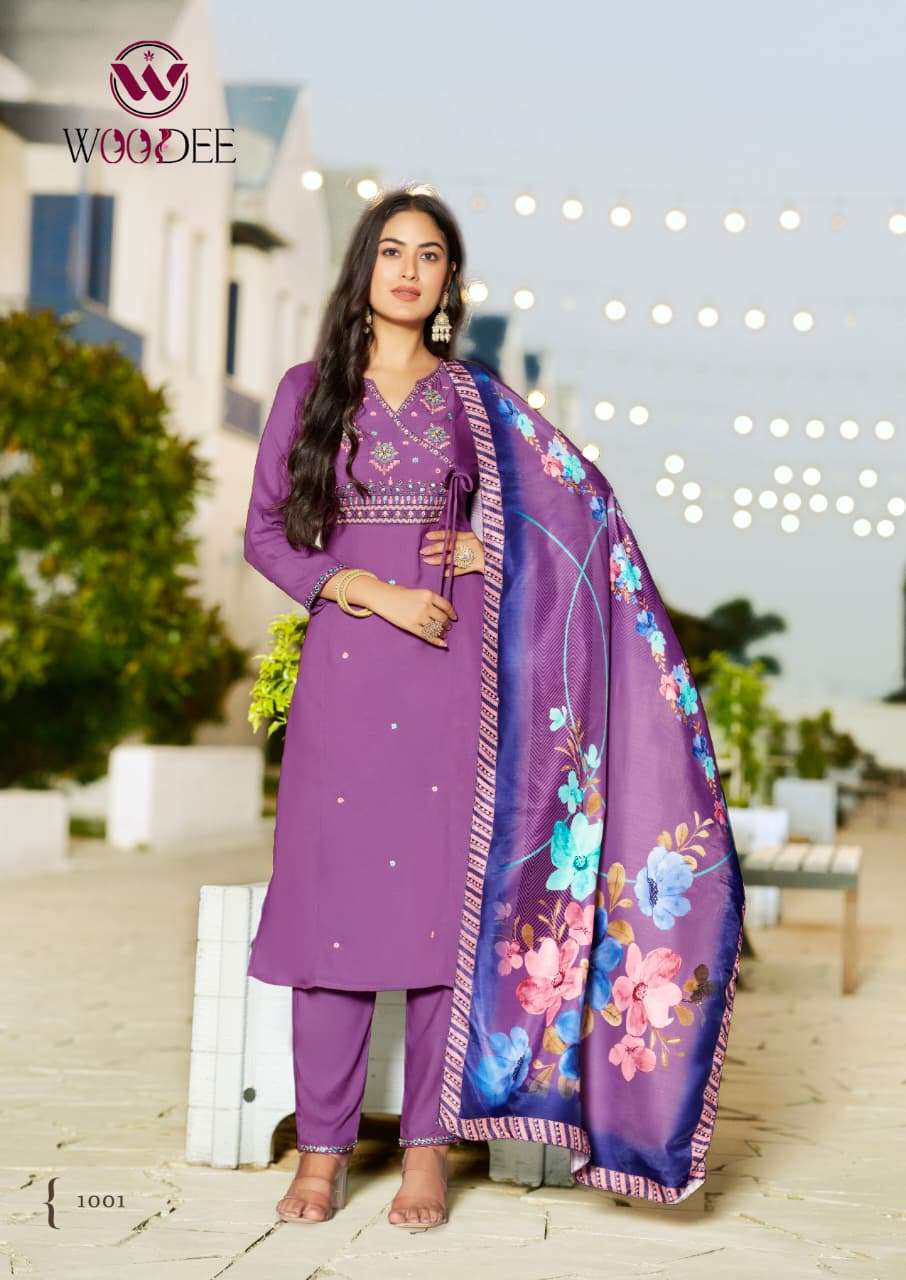SARGAM BY WOODEE IN PREMIUN QUALITY RAYON WITH SOFT MUSLIN DIGITAL PRINT DUPATTA 