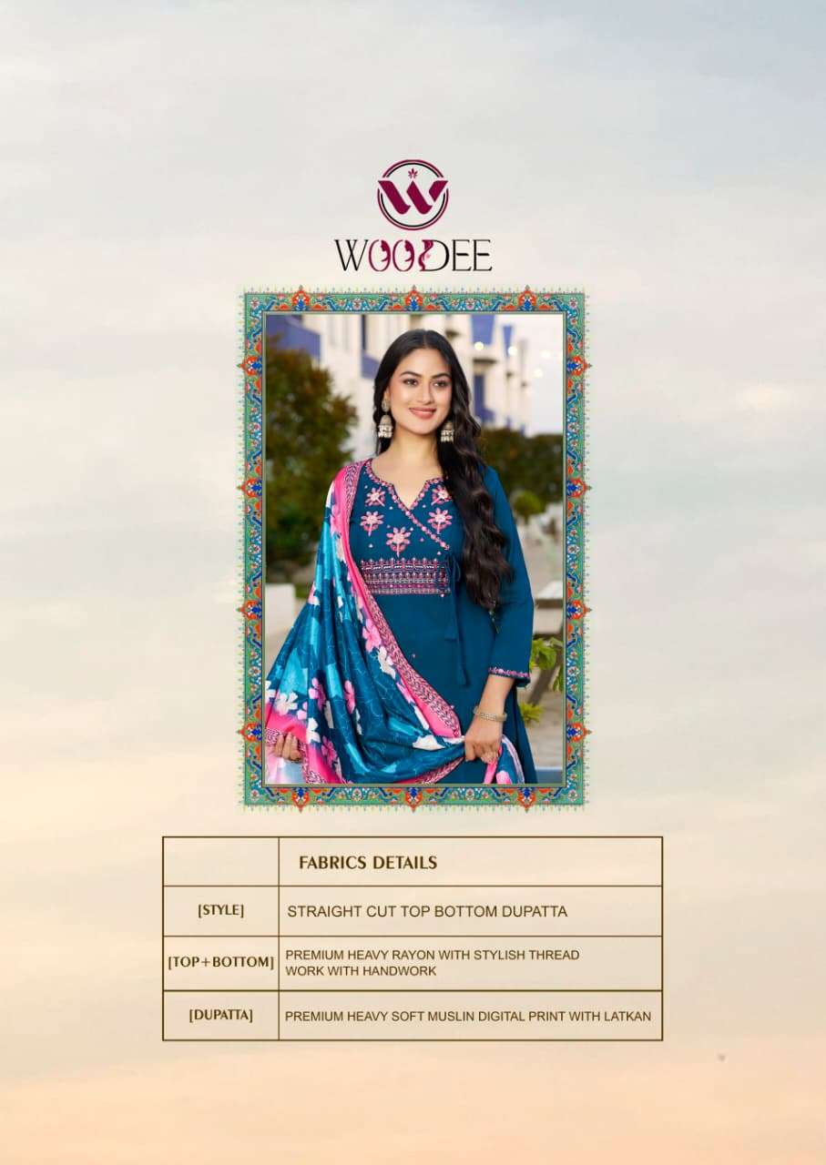 SARGAM BY WOODEE IN PREMIUN QUALITY RAYON WITH SOFT MUSLIN DIGITAL PRINT DUPATTA 