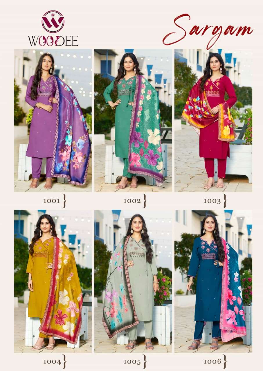 SARGAM BY WOODEE IN PREMIUN QUALITY RAYON WITH SOFT MUSLIN DIGITAL PRINT DUPATTA 