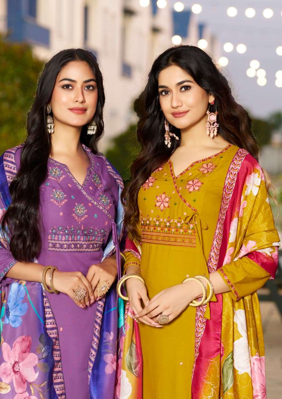 SARGAM BY WOODEE IN PREMIUN QUALITY RAYON WITH SOFT MUSLIN DIGITAL PRINT DUPATTA 