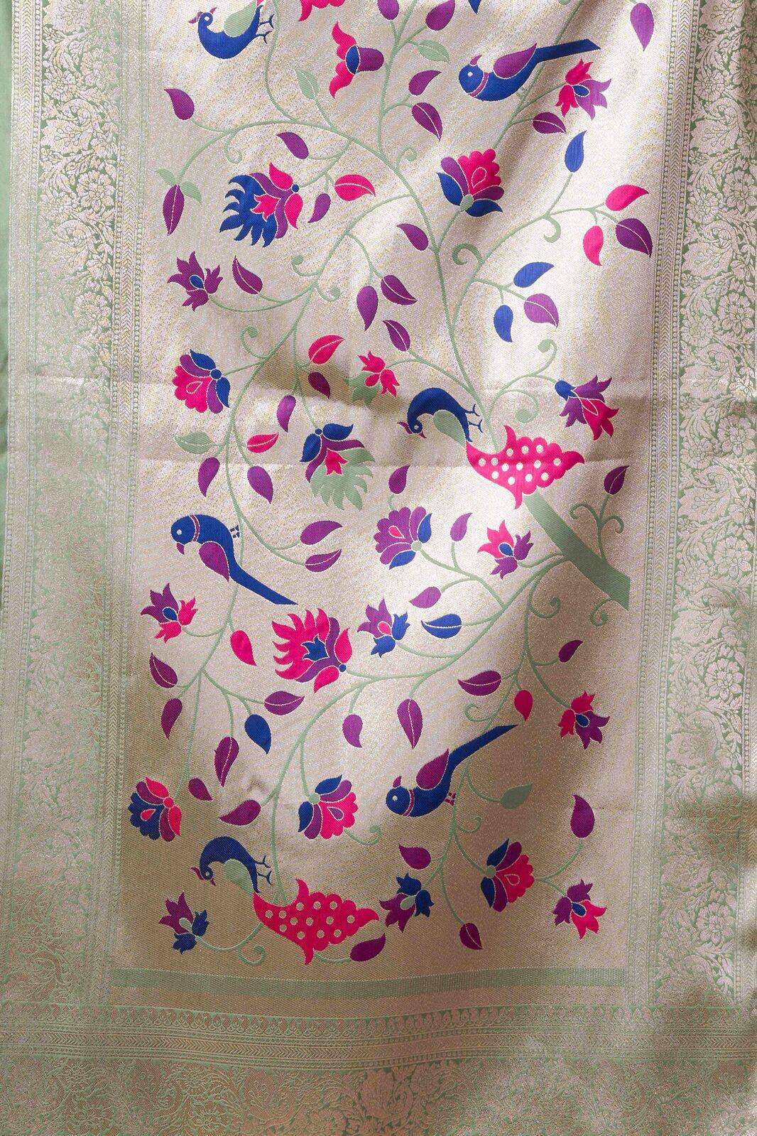 SHAGUN BY TEXOFAB IN PURE SILK WITH ZHALLAR 6.30 MTR WITH BLOUSE 