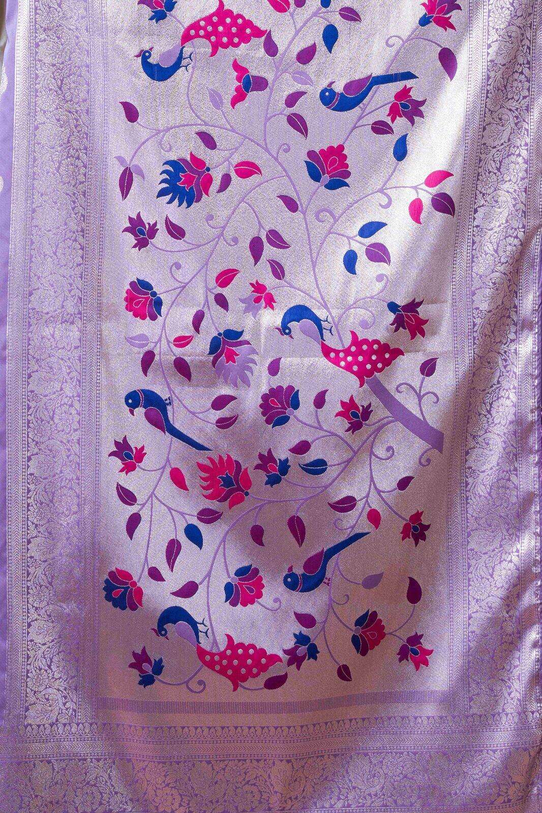 SHAGUN BY TEXOFAB IN PURE SILK WITH ZHALLAR 6.30 MTR WITH BLOUSE 