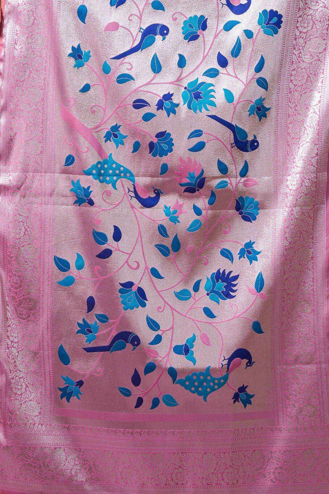 SHAGUN BY TEXOFAB IN PURE SILK WITH ZHALLAR 6.30 MTR WITH BLOUSE 