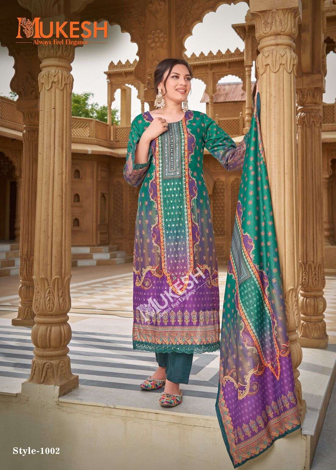 SHIBRA BY MUKESH IN PURE SIMMER MUSLIN DIGITAL PRINT WITH FULL MICRO INNER