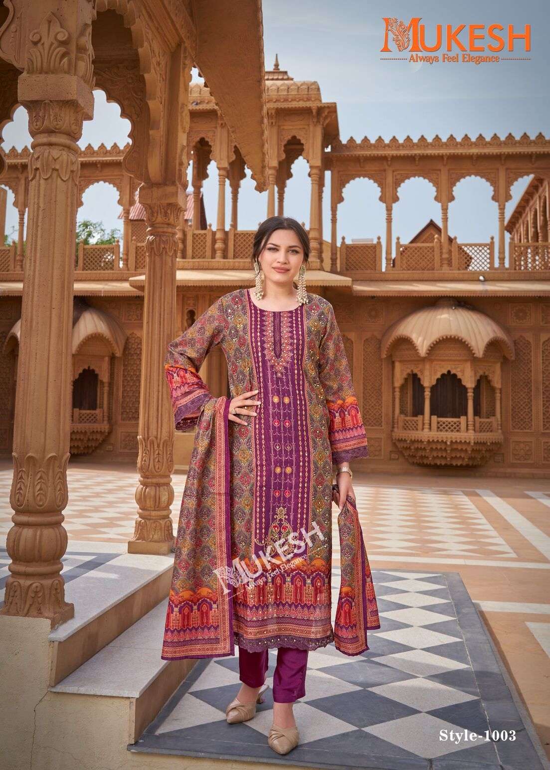 SHIBRA BY MUKESH IN PURE SIMMER MUSLIN DIGITAL PRINT WITH FULL MICRO INNER