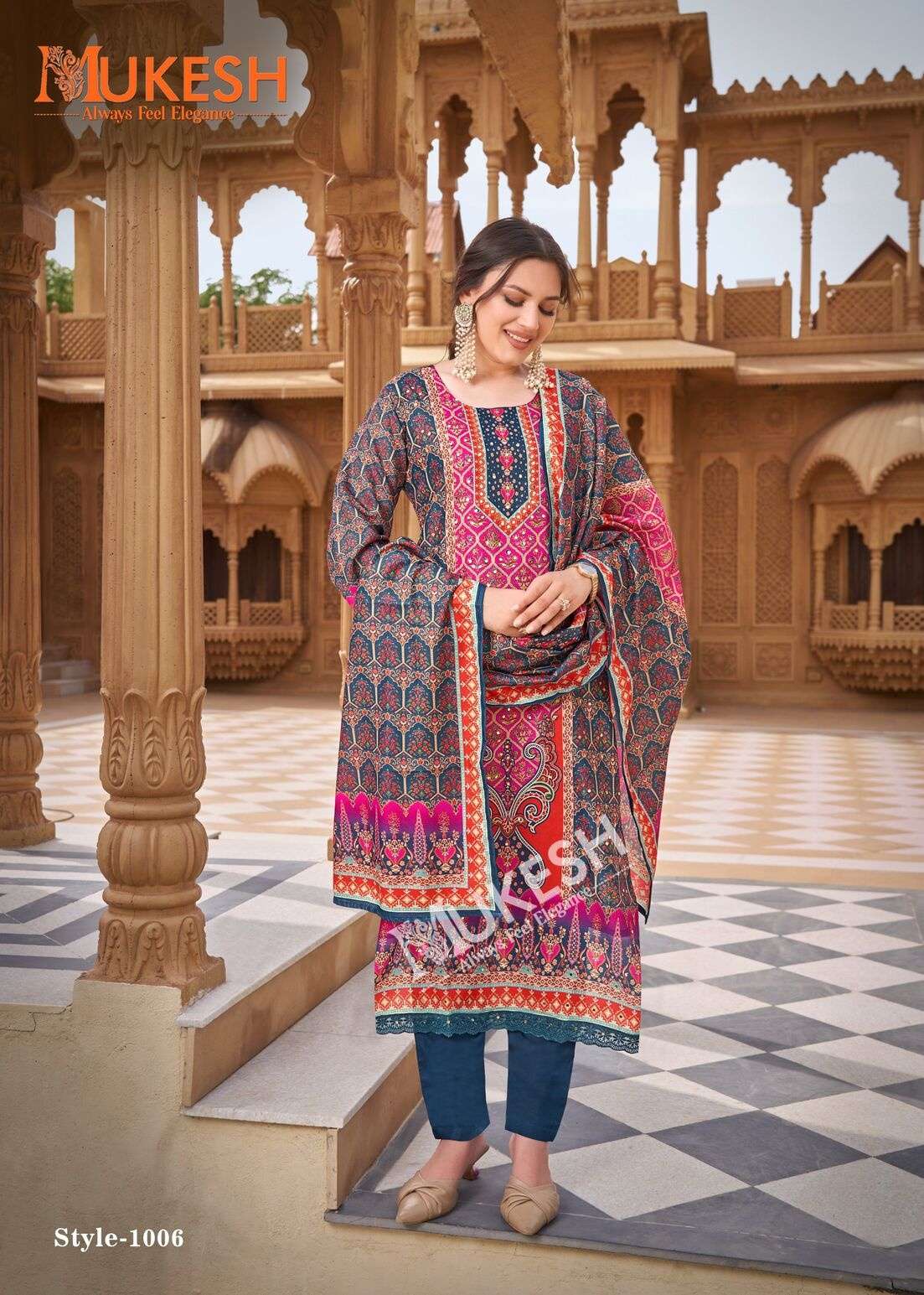 SHIBRA BY MUKESH IN PURE SIMMER MUSLIN DIGITAL PRINT WITH FULL MICRO INNER