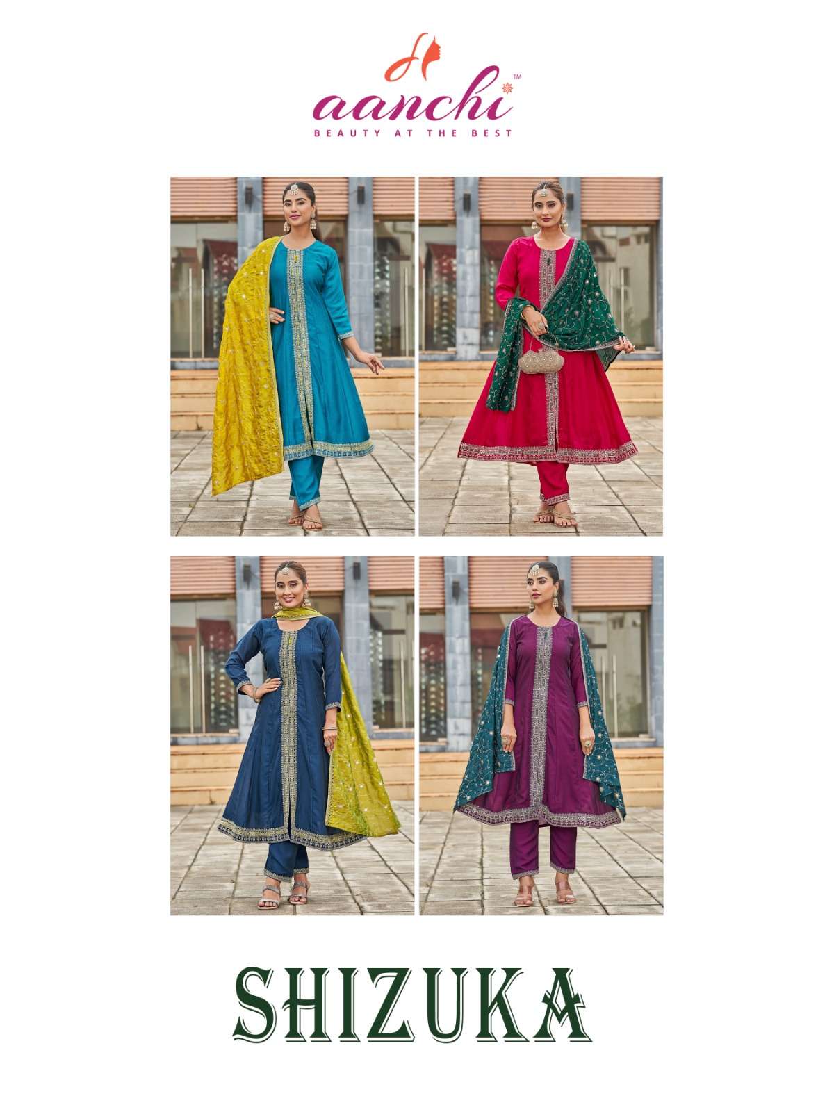 SHIZUKA BY AANCHI IN VICHITRA SILK AND FANCY CONTRAST DUPATTA WITH EMBROIDERY WORK 