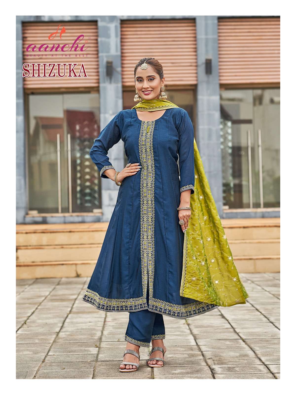 SHIZUKA BY AANCHI IN VICHITRA SILK AND FANCY CONTRAST DUPATTA WITH EMBROIDERY WORK 