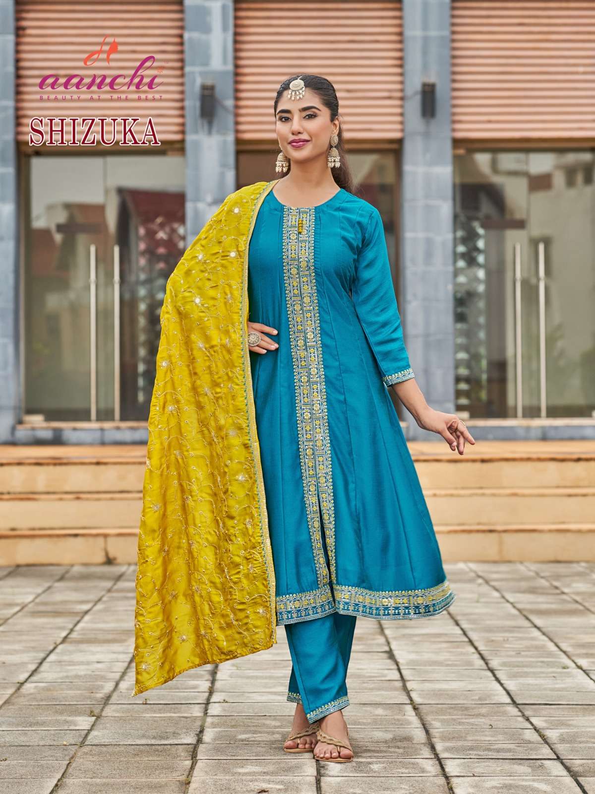 SHIZUKA BY AANCHI IN VICHITRA SILK AND FANCY CONTRAST DUPATTA WITH EMBROIDERY WORK 