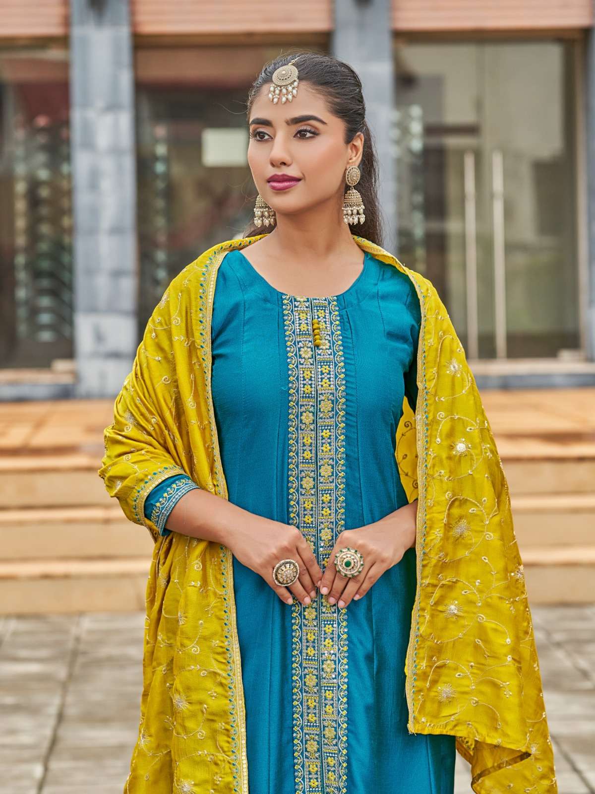 SHIZUKA BY AANCHI IN VICHITRA SILK AND FANCY CONTRAST DUPATTA WITH EMBROIDERY WORK 