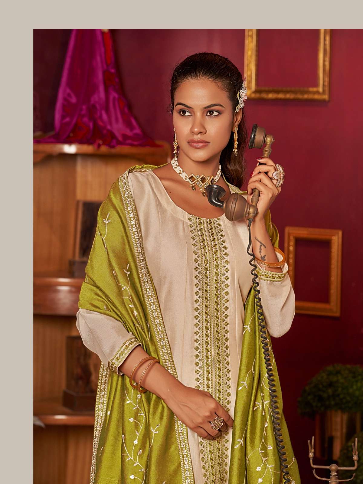 SHREE BY AANCHI IN VICHITRA SILK WITH FANCY CONTRAS DUPATTA AND EMBROIDERY WORK 