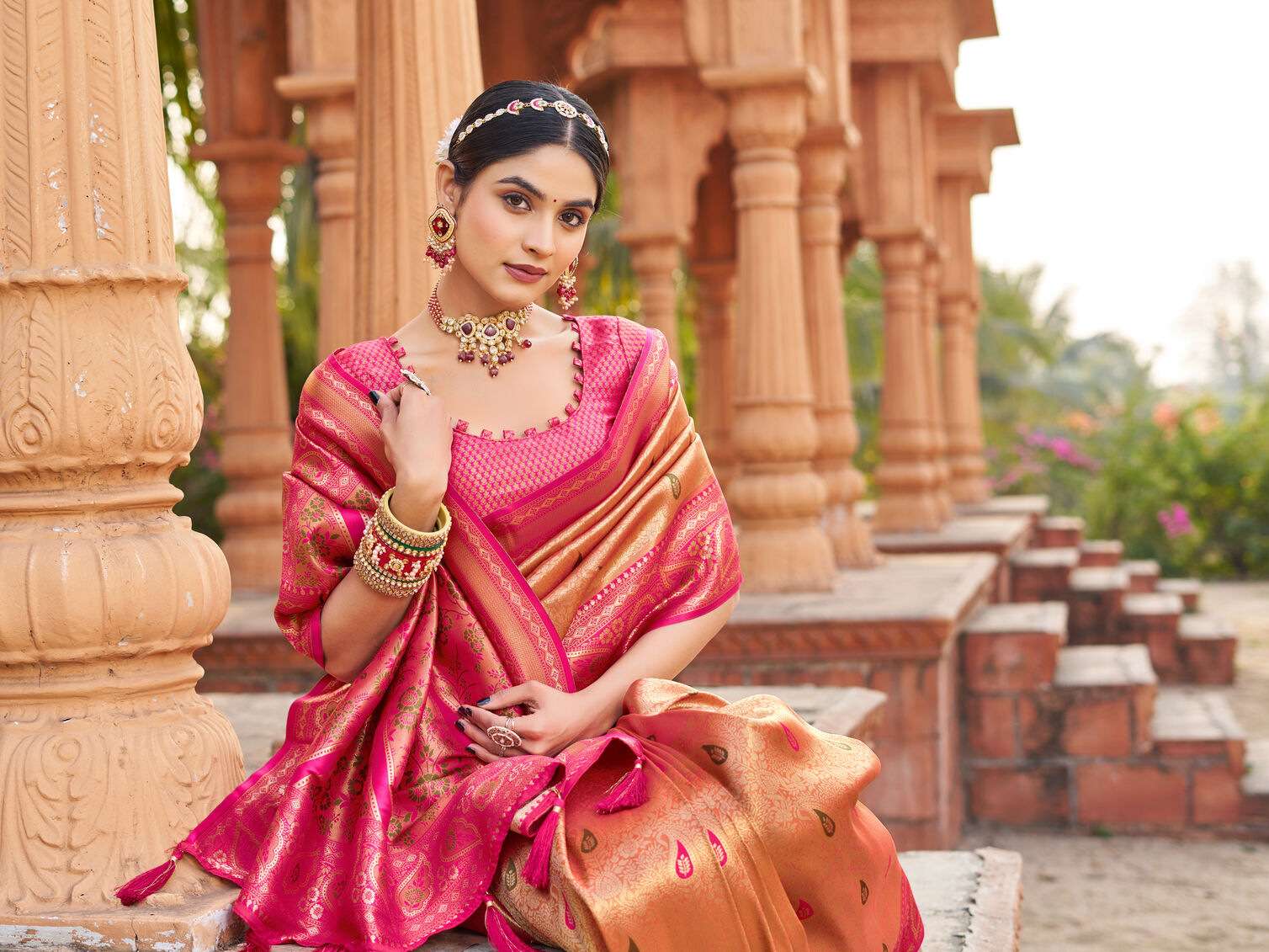 SHUBHARAMBH BY GOBUNI IN SOFT BANARASI LUXURIOUS SILK SAREES RICH IN TRADITIONL A TIMELESS BEAUTY FOR ANY OCCASION