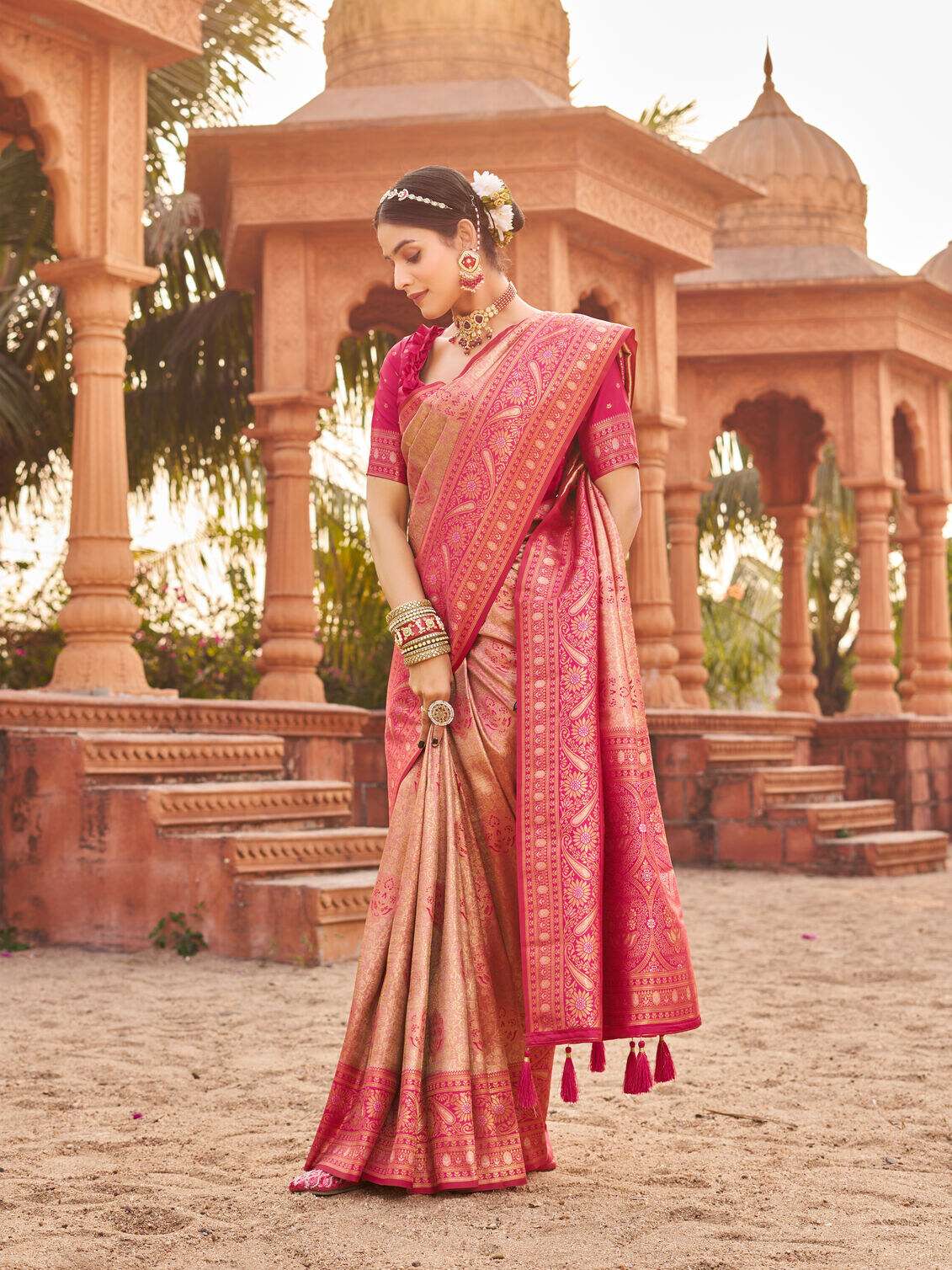SHUBHARAMBH BY GOBUNI IN SOFT BANARASI LUXURIOUS SILK SAREES RICH IN TRADITIONL A TIMELESS BEAUTY FOR ANY OCCASION