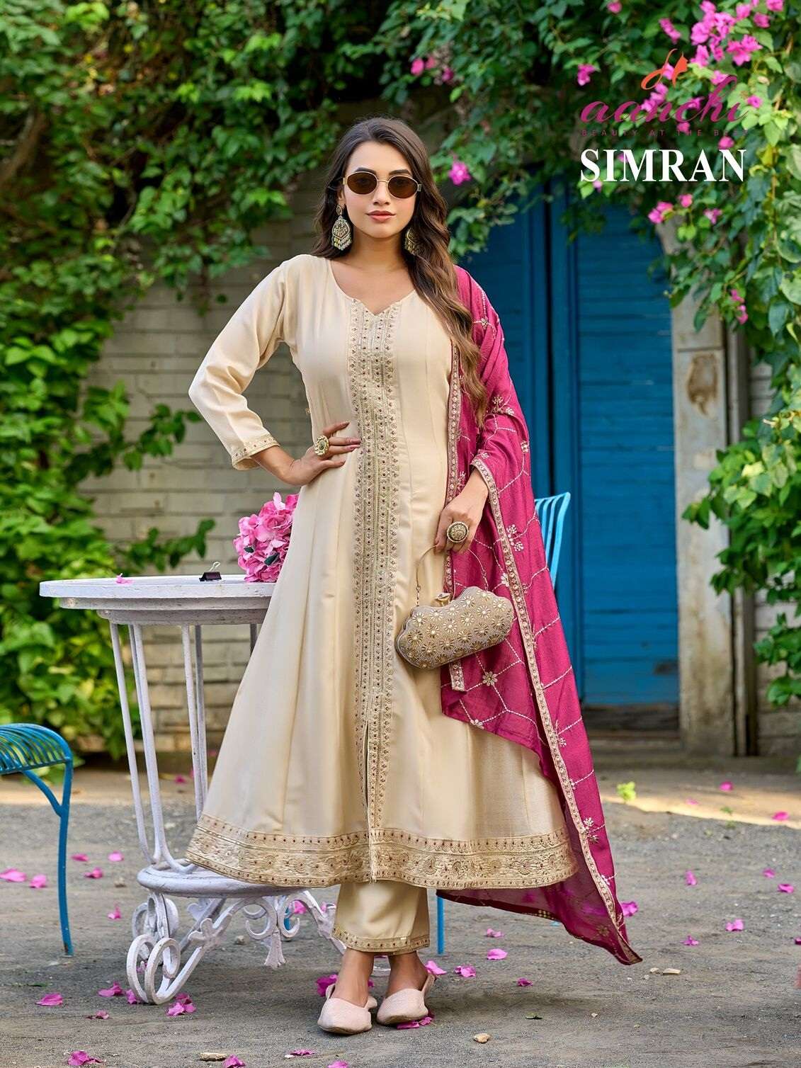 SIMRAN BY AANCHI IN VICHITRA SILK WITH FANCY CONTRAS DUPATTA WORK 