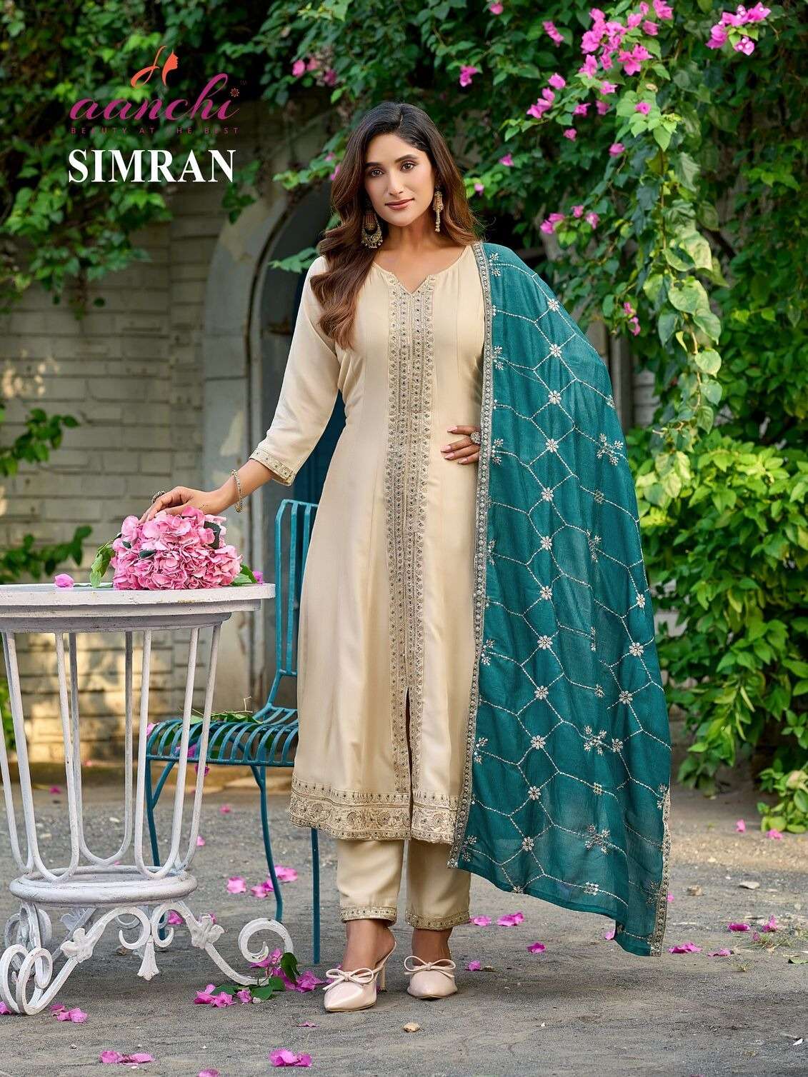 SIMRAN BY AANCHI IN VICHITRA SILK WITH FANCY CONTRAS DUPATTA WORK 