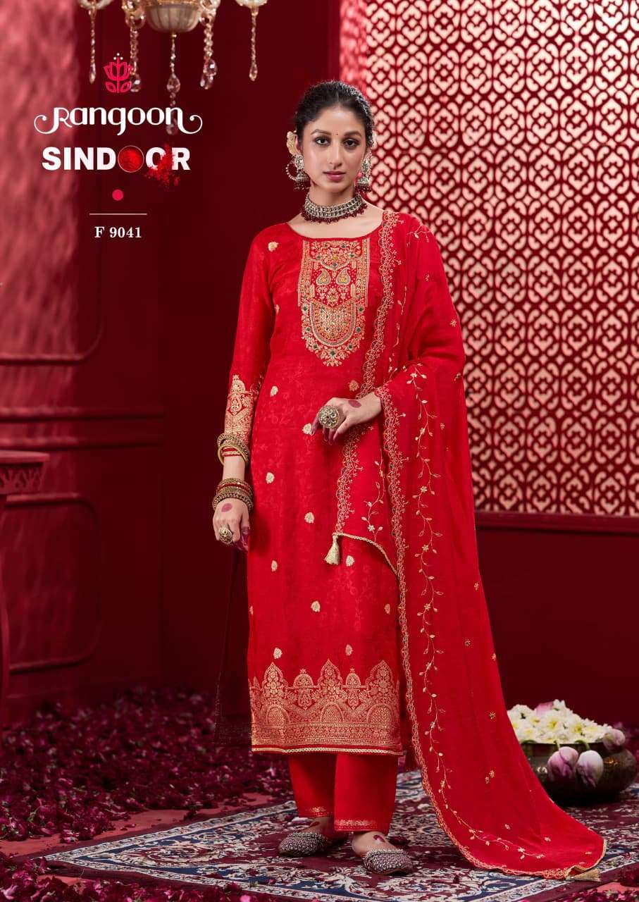 SINDOOR BY RANGOON IN PURE DOLA RUSSIAN JACQUARD WITH KHATLI HANDWORK 