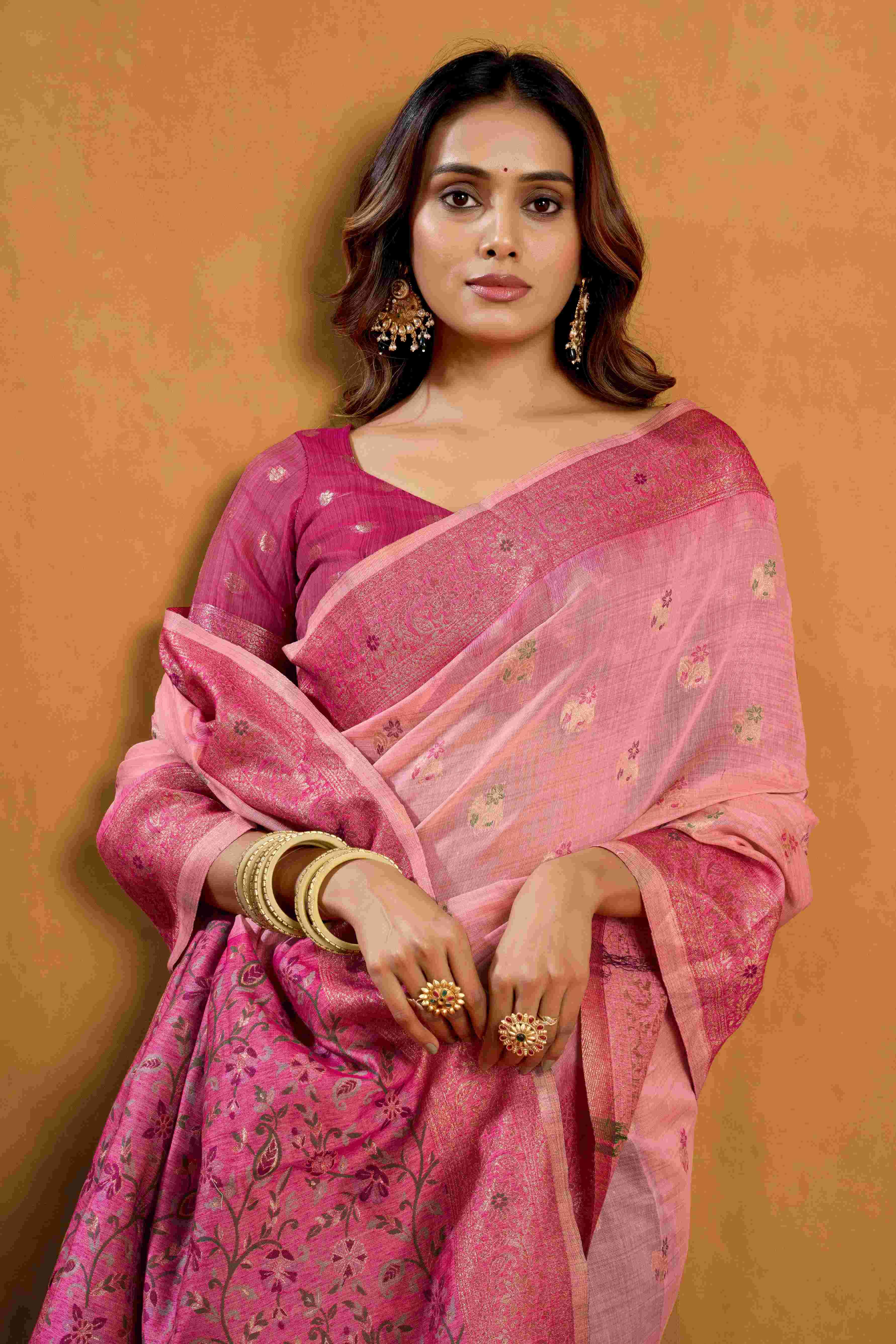 SINDOOR BY TEXOFAB IN PURE COTTON WITH ZHALLAR 6.30 MTR WITH BLOUSE 