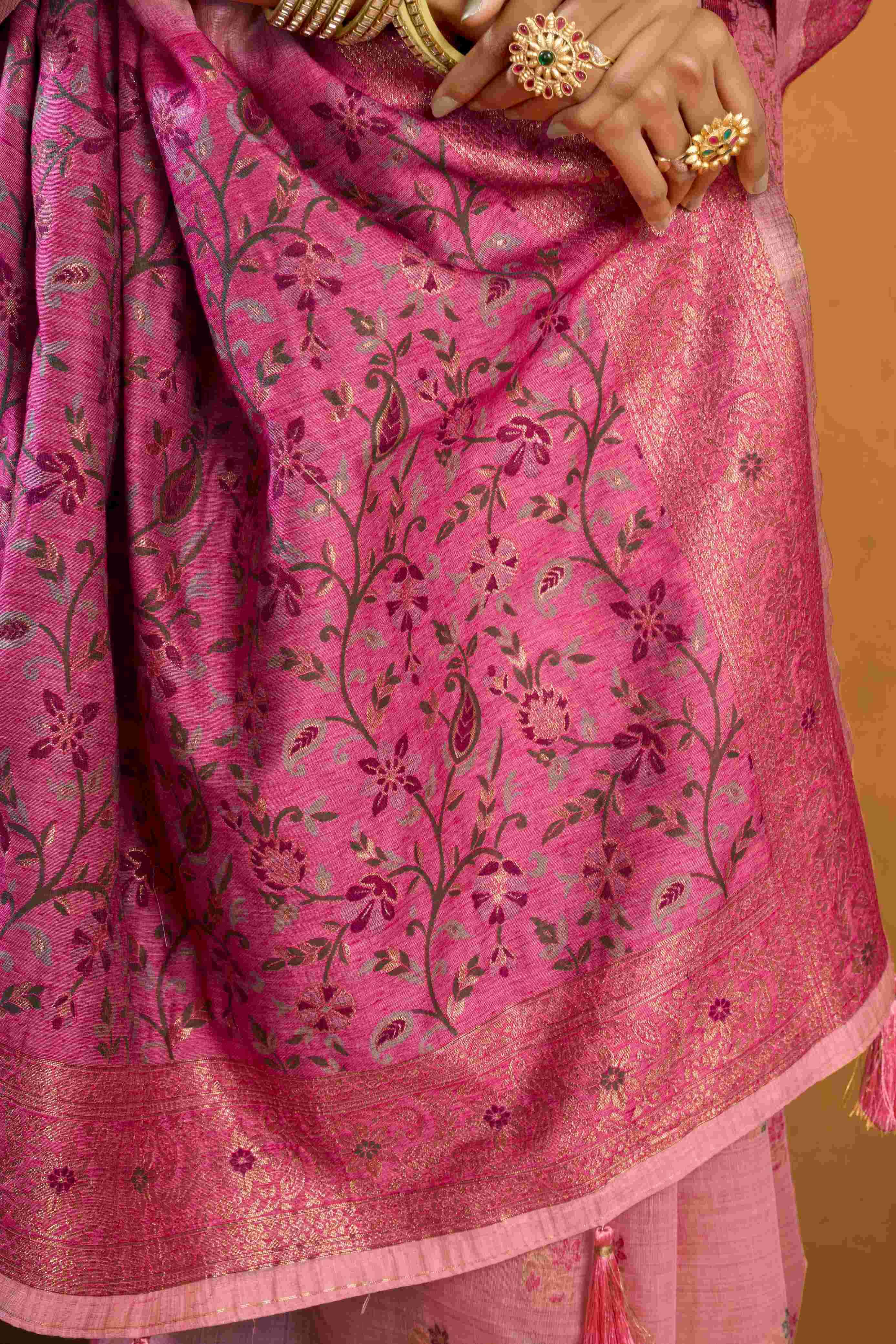 SINDOOR BY TEXOFAB IN PURE COTTON WITH ZHALLAR 6.30 MTR WITH BLOUSE 