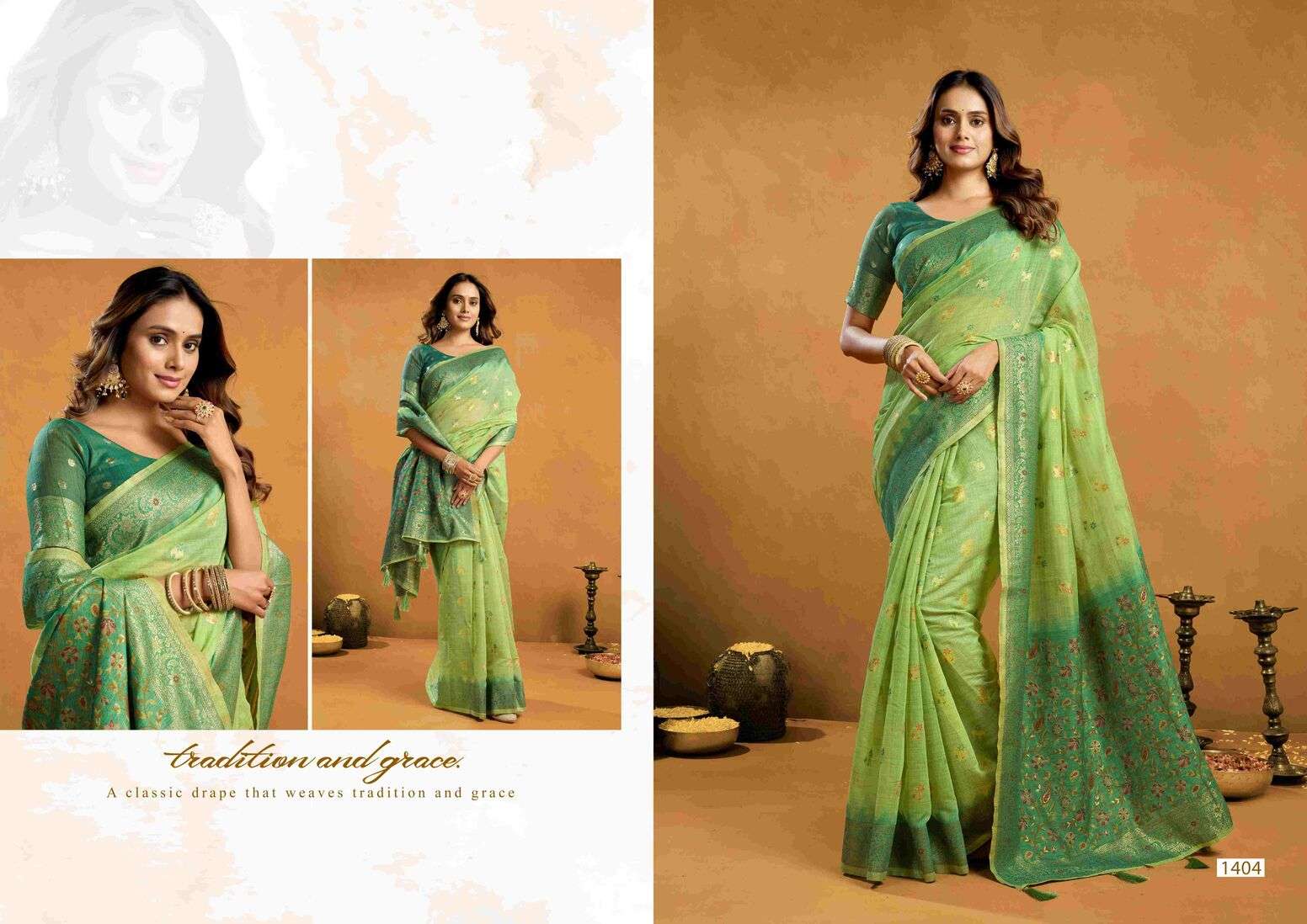 SINDOOR BY TEXOFAB IN PURE COTTON WITH ZHALLAR 6.30 MTR WITH BLOUSE 