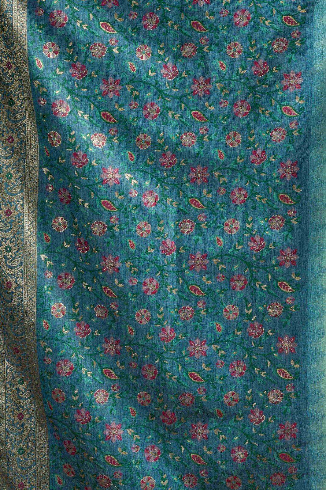 SINDOOR BY TEXOFAB IN PURE COTTON WITH ZHALLAR 6.30 MTR WITH BLOUSE 