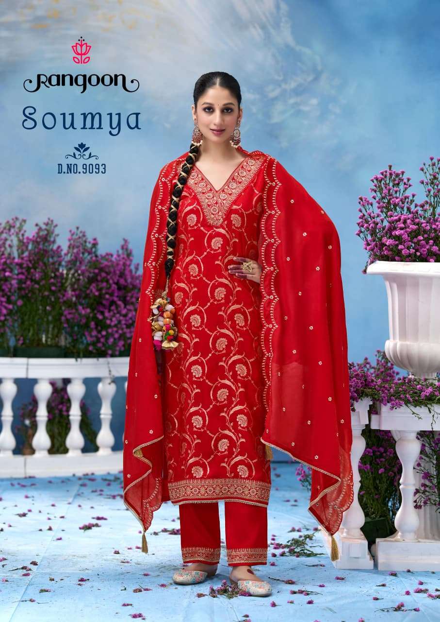 SOUMYA BY RANGOON IN PURE RUSSIAN JACQUARD WITH FANCY CODE WORK 