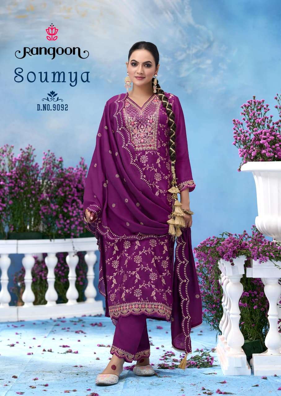 SOUMYA BY RANGOON IN PURE RUSSIAN JACQUARD WITH FANCY CODE WORK 