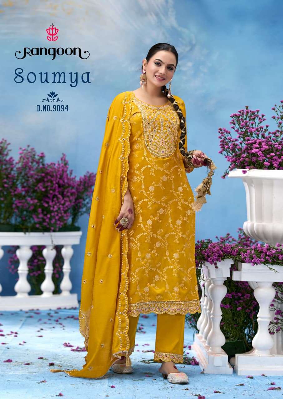SOUMYA BY RANGOON IN PURE RUSSIAN JACQUARD WITH FANCY CODE WORK 
