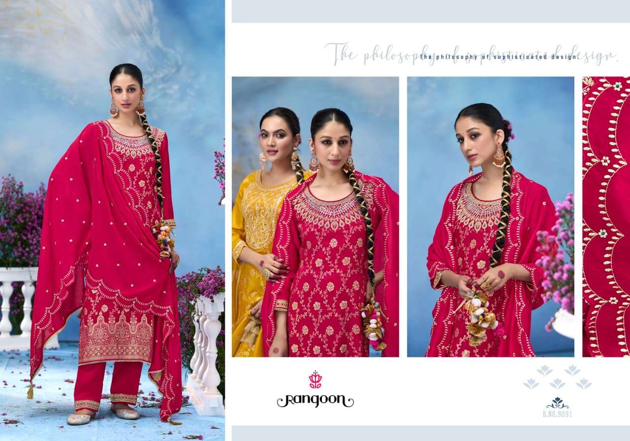 SOUMYA BY RANGOON IN PURE RUSSIAN JACQUARD WITH FANCY CODE WORK 