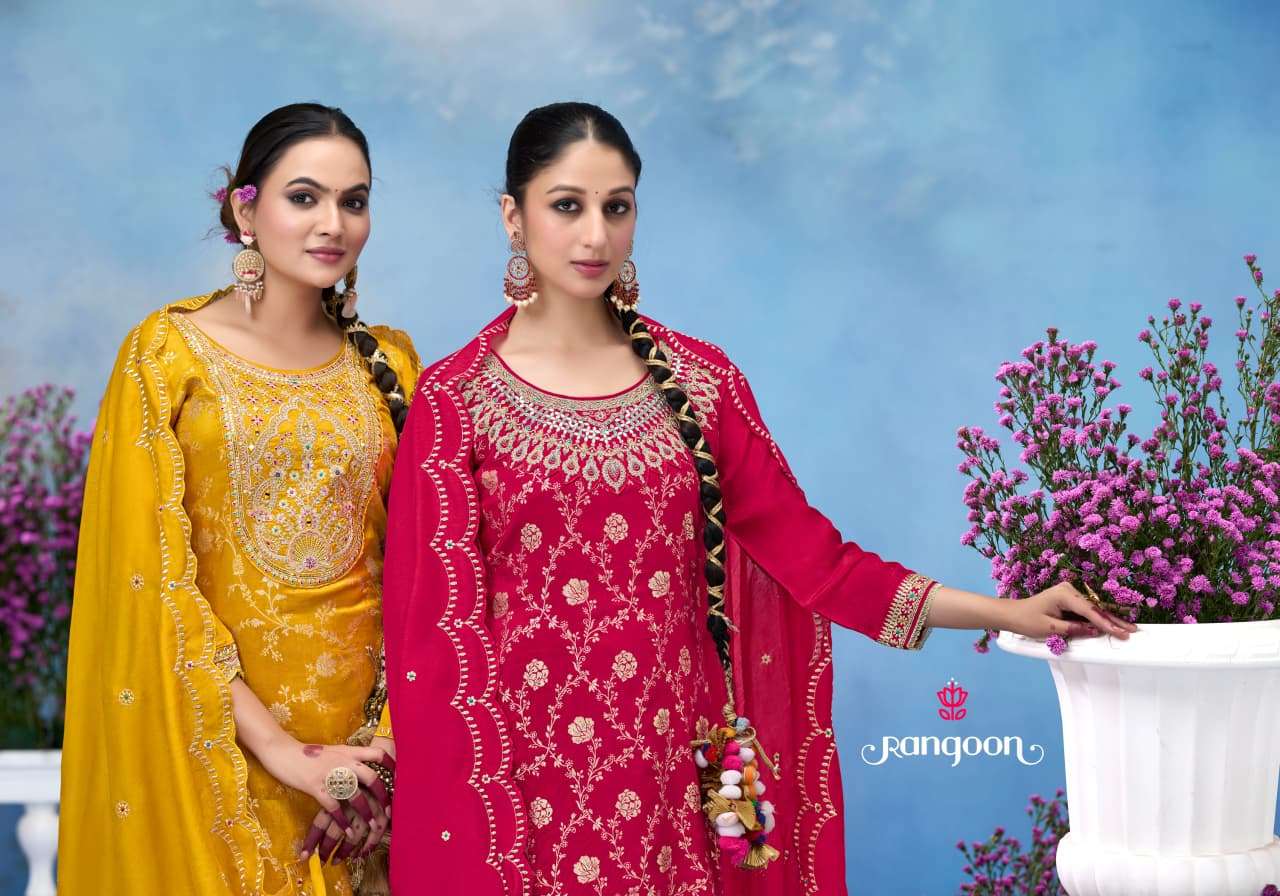 SOUMYA BY RANGOON IN PURE RUSSIAN JACQUARD WITH FANCY CODE WORK 