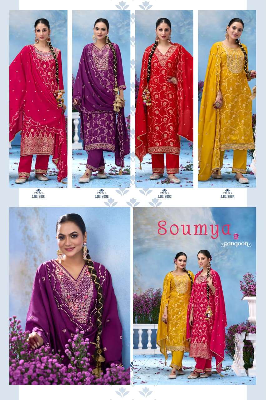 SOUMYA BY RANGOON IN PURE RUSSIAN JACQUARD WITH FANCY CODE WORK 