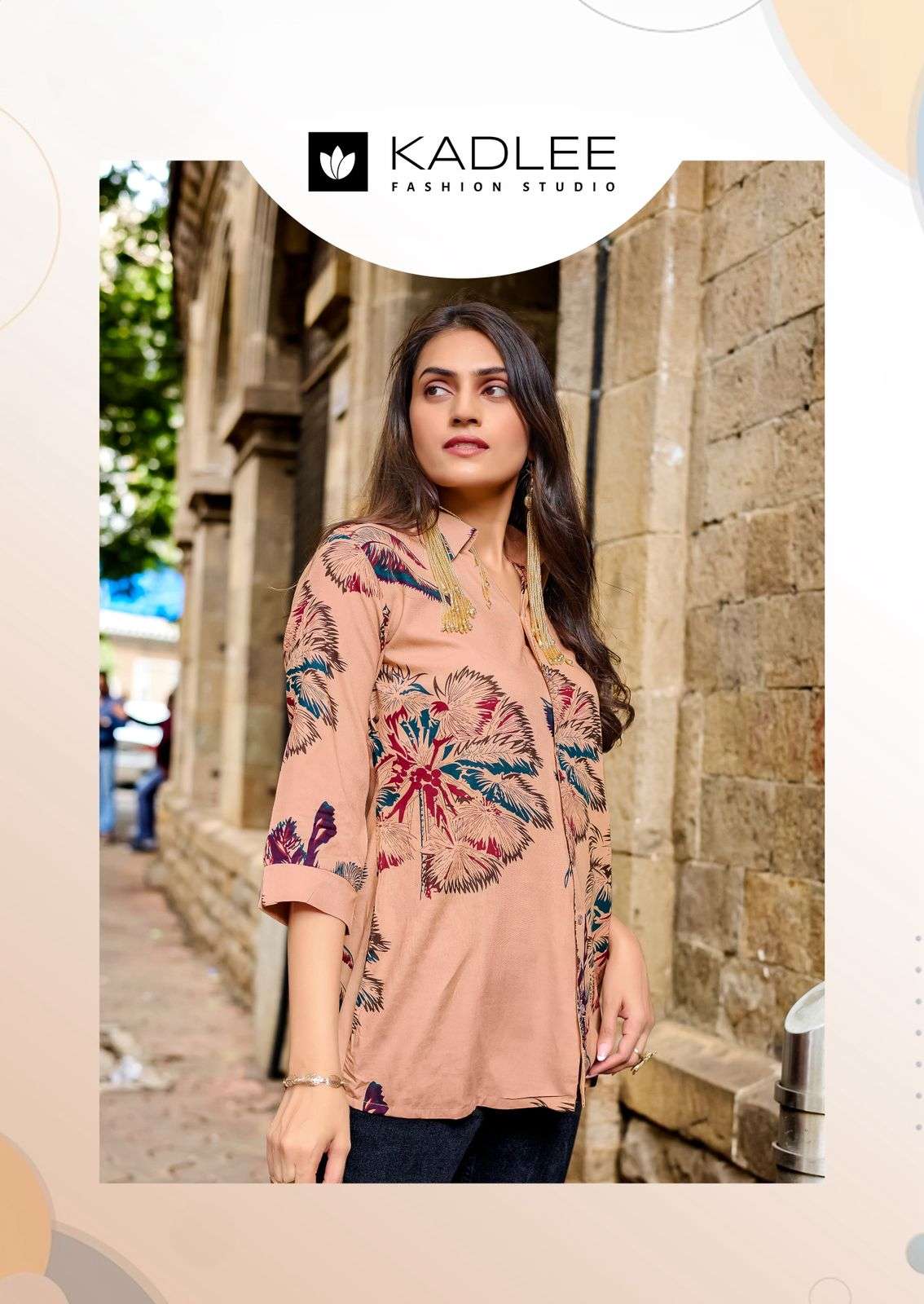 STAR LIGHT VOL-2 BY KADLEE IN RAYON PRINT ONLY TOP SHIRT STYLE 