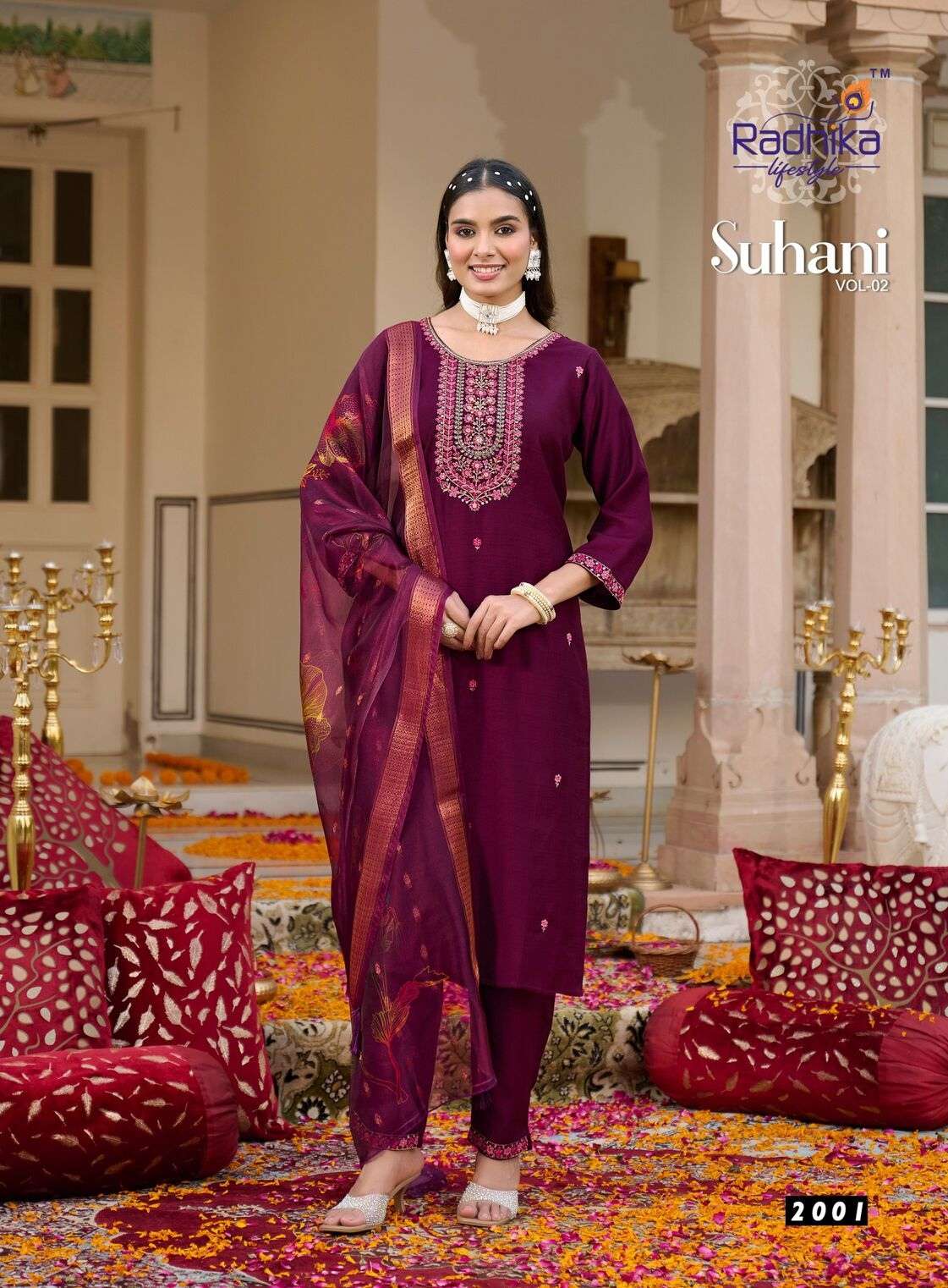 SUHANI VOL-2 BY RADHIKA LIFESTYLE IN VATICAN SILK & ORGANZA DIGITAL DUPATTA WITH WORK 