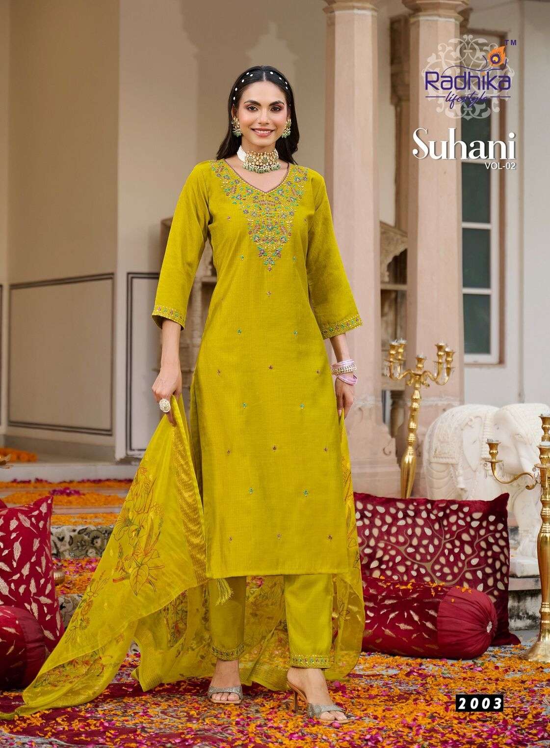 SUHANI VOL-2 BY RADHIKA LIFESTYLE IN VATICAN SILK & ORGANZA DIGITAL DUPATTA WITH WORK 