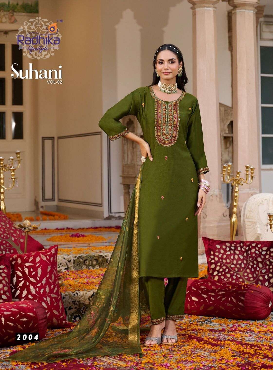 SUHANI VOL-2 BY RADHIKA LIFESTYLE IN VATICAN SILK & ORGANZA DIGITAL DUPATTA WITH WORK 