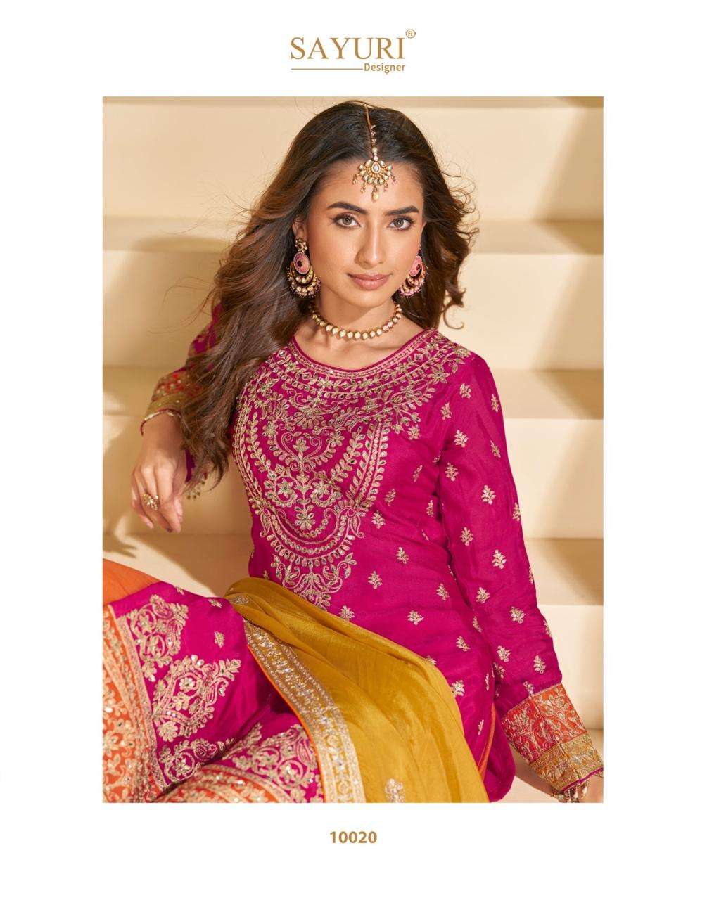 SUNDARI BY SAYURI DESIGNER IN REAL PREMIUM CHINON SILK WITH HEAVY LOOK EMBROIDERED WORK 