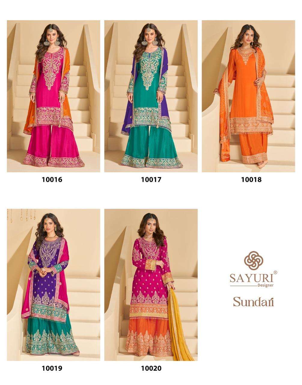 SUNDARI BY SAYURI DESIGNER IN REAL PREMIUM CHINON SILK WITH HEAVY LOOK EMBROIDERED WORK 