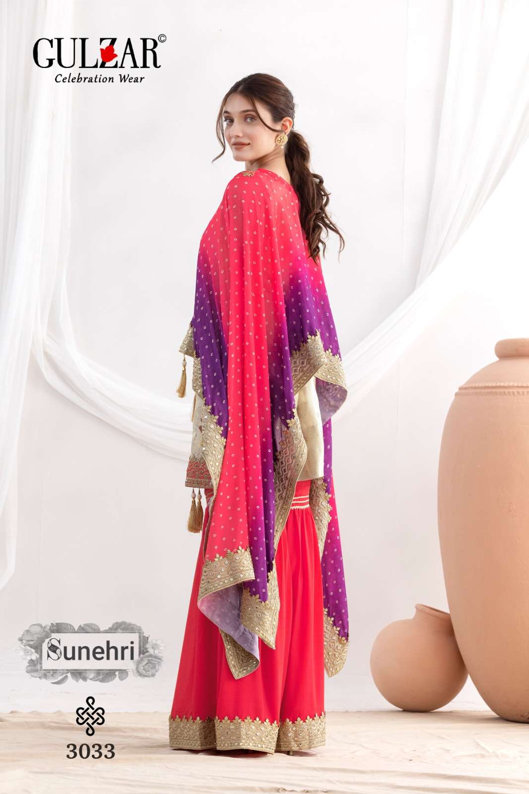 SUNEHRI BY GULZAR IN VISCOSE SIMMER JACQUARDS WITH ELEGANT MIRROE STYLE WORK 
