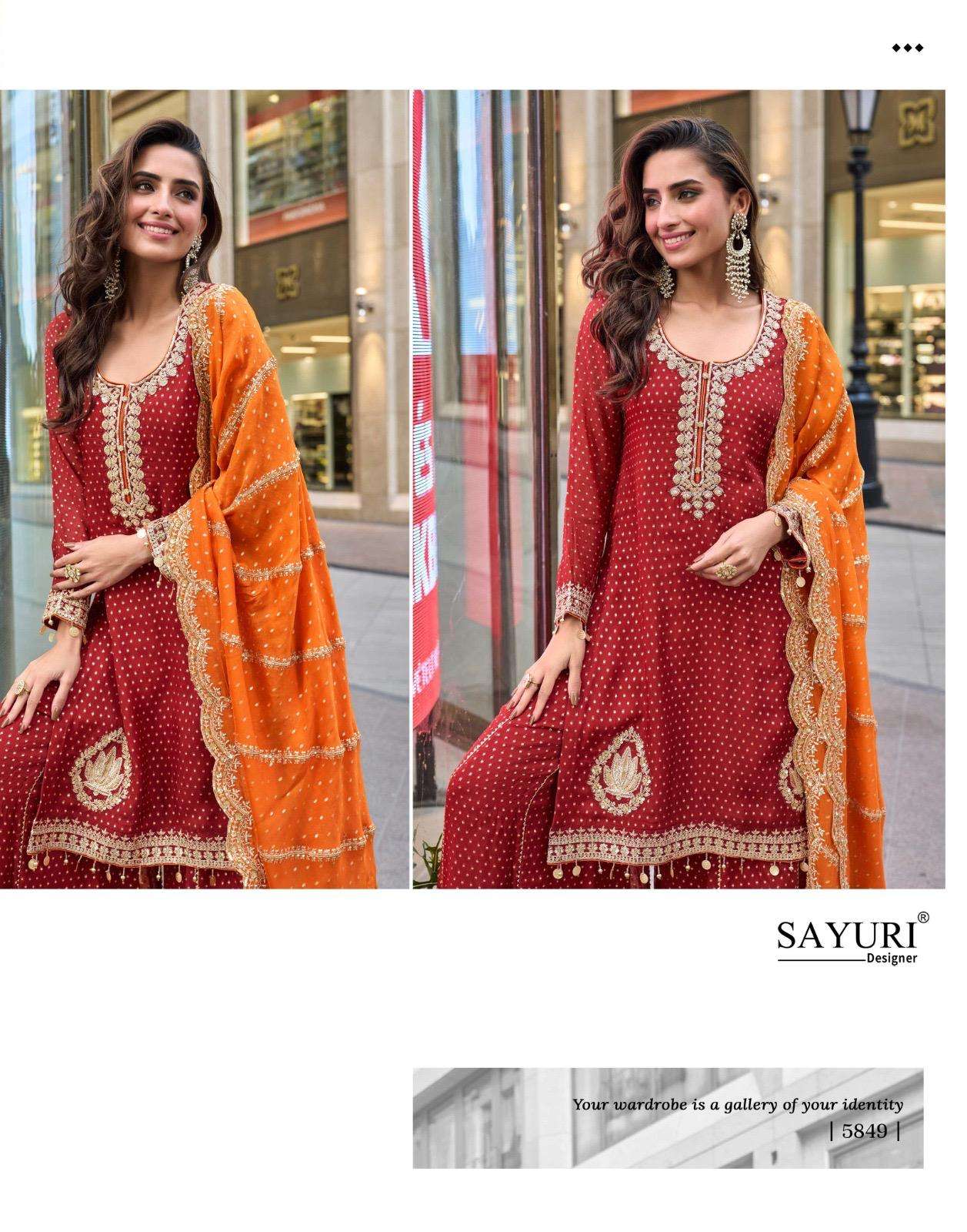 SWATI BY SAYURI DESIGNER IN PURE VISCOSE SIMAR JACQUARD SILK FULL HEAVY LOOK EMBROIDERED 