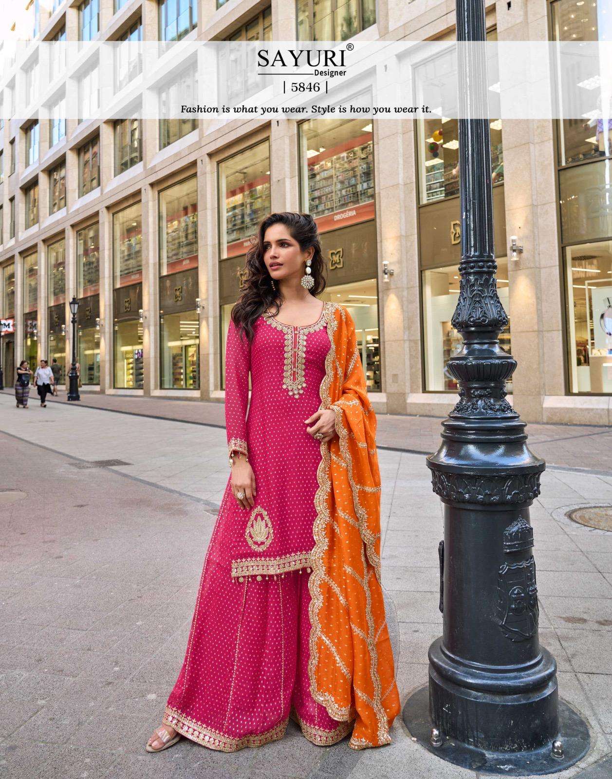 SWATI BY SAYURI DESIGNER IN PURE VISCOSE SIMAR JACQUARD SILK FULL HEAVY LOOK EMBROIDERED 