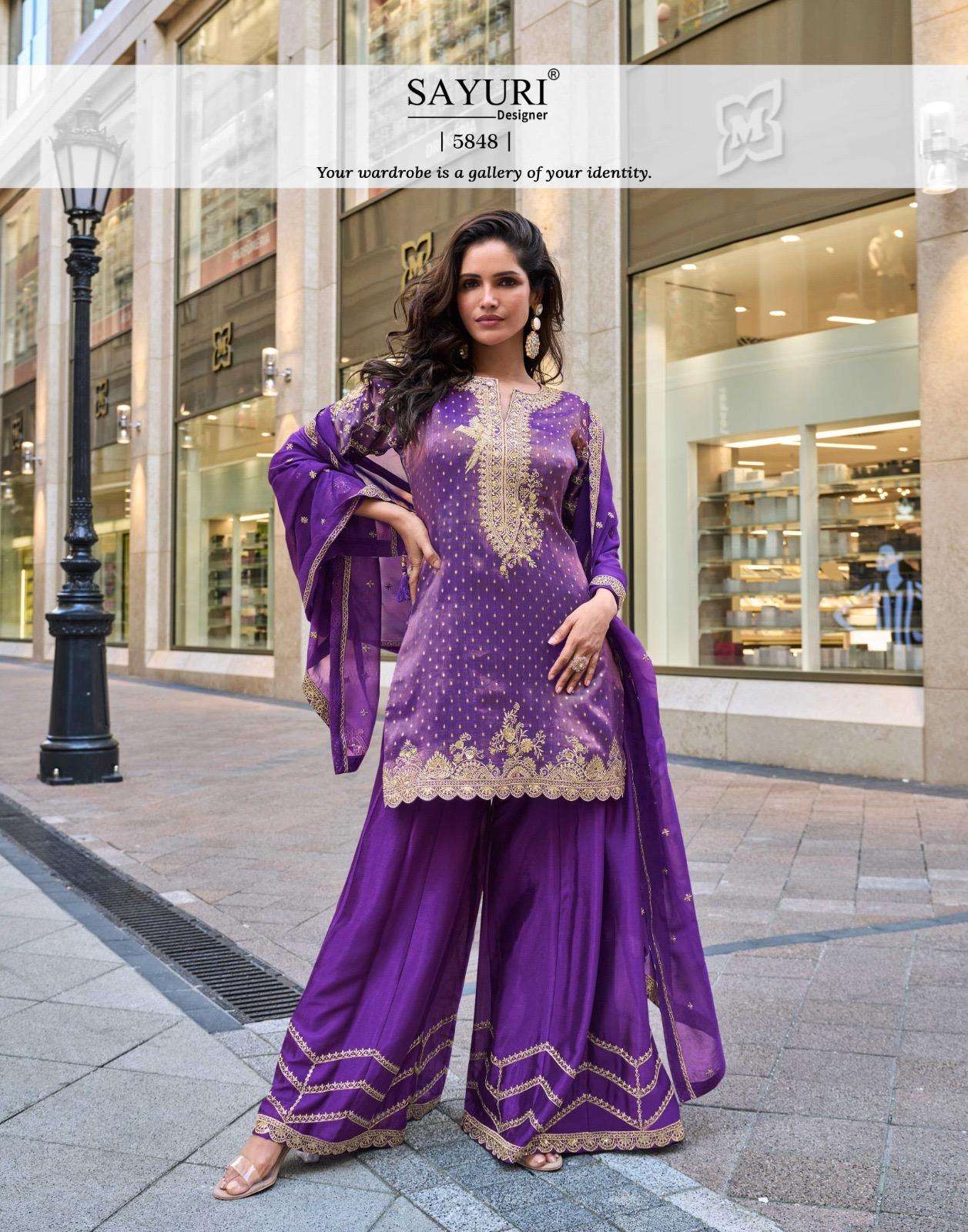 SWATI BY SAYURI DESIGNER IN PURE VISCOSE SIMAR JACQUARD SILK FULL HEAVY LOOK EMBROIDERED 