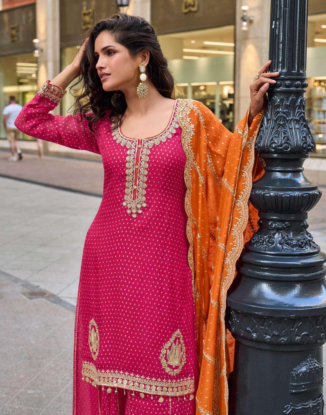 SWATI BY SAYURI DESIGNER IN PURE VISCOSE SIMAR JACQUARD SILK FULL HEAVY LOOK EMBROIDERED 