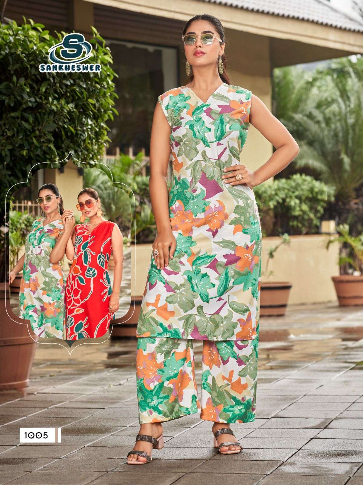 TETEMA VOL-1 BY SANKHESWER IN RAYON PRINT WITH EXTRA SLIVE CLOTH CO-ORD SET 
